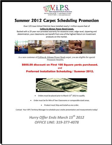 Existing customer carpet promotion